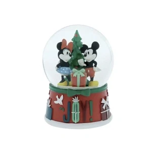 Disney 100 Mickey Minnie Holiday Snow Globe 100mm Plays Jingle Bells - Picture 1 of 8