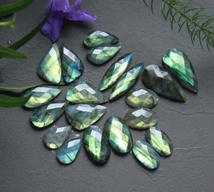 10 pares de piedras preciosas de fuego múltiple corte labradorita natural de 237 quilates 11x19-15x32 mm #R-12683 - Imagen 1 de 7