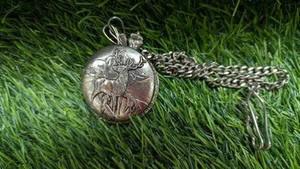VINTAGE MAJESTRON POCKET WATCH DEER DOGS HUNTING WITH CHAIN UNTESTED AS IS - Picture 1 of 4