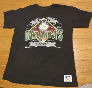 Camicia da baseball vintage anni 90 noce moscata Oakland A's Athletics MLB taglia media XL -USA- - Foto 1 di 4