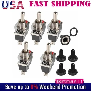 5X 12V SPST Solid Metal Toggle Switch ON/OFF Single Pole for Marine & Automotive - Picture 1 of 12