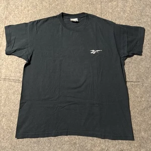 Vintage Reebok T Shirt Mens Large Embroidered Logo Short Sleeve Made USA Green - Picture 1 of 6