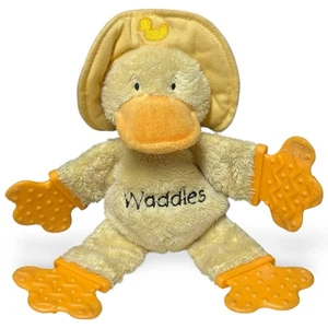 Bright Starts Waddles Duck Plush Baby Toy Rattle Teether Feet Hat Orange 8 Inch - Picture 1 of 17