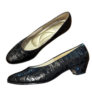 Soft Style Hush Puppies Black Faux Leather Pumps Women’s 9 M - Picture 1 of 11