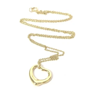 18ct Gold Tiffany & Co. Heart Pendant Necklace Hallmarked 47cm Long 4.5g - Picture 1 of 24