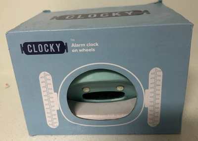 Clocky Alarm Clock on Wheels Rare Clocky Blue Color Runs and Hides New Open Box - Image 1 of 4