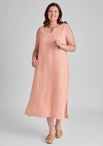 Flachs Tahira Leinen Kleid Damen Größe S M L Maxi Pullover Loose Fit Ärmellos - Bild 1 von 11