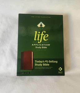 Tyndale NLT Life Application Study Bible Red Letter Third Edition Leather like  - Imagen 1 de 11