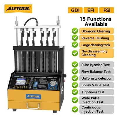 AUTOOL GDI EFI FSI Fuel Injector Tester Machine Ultrasonic Reverse Flush Cleanin - Image 1 of 4