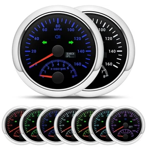 85MM 7 Colors LED GPS Speedometer 160MPH With Tacho Gauge For Boat Car Truck ATV - Picture 1 of 18