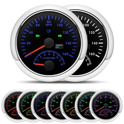 85MM 7 Colors LED GPS Speedometer 160MPH With Tacho Gauge For Boat Car Truck ATV - Image 1 of 4