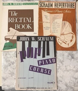 VTG Lot 3 John W Schaum Piano Books Pop Course Recital Repertoire Belwin 50s-60s - Picture 1 of 19