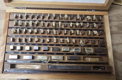 JIT Gage Block Set 81 (79) Pieces, .050 To 4" JAPAN Grade B w/wood case - Image 1 of 4
