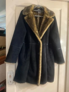 Dennis Basso schwarzer Kunstfellmantel Größe Small neu ohne Etikett - Bild 1 von 5