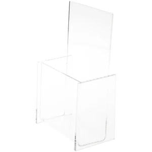 Plymor Clear Acrylic Brochure Countertop Holder, Fits Documents Up to 4" Wide - Picture 1 of 1