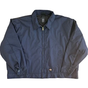 Dickies Men's 4XL Regular Navy Blue Quilted Lined Zip Up Work Jacket Coat - Picture 1 of 7