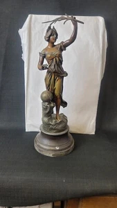 Antigua estatua de aleación de metal "CIENCIA" de Moreau después de agosto Francia - Imagen 1 de 15