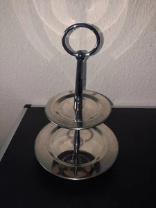 Etagere klein silberfarben hübsch dekorativ für alle Anlässe - Bild 1 von 2