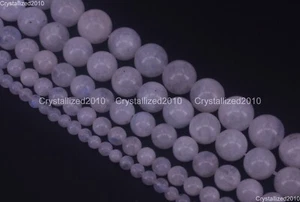 Natural Blue Moonstone Gemstones Spacer Round Beads 4mm 6mm 8mm 10mm 12mm 15.5" - Picture 1 of 12