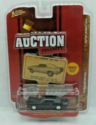 PLYMOUTH CUDA AAR 1970 '70 BLACK 1/64 JOHNNY LIGHTNING AUCTION INSANITY R1 #1 - Image 1 of 2