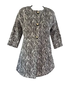 CAbi Style #3034 Zig Zag Black & White Jacket Womens Size XS 3/4 Length Sleeve - Picture 1 of 19
