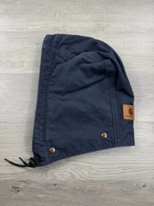 Carhartt Duck Hood Blue One Size Quilted Snap On Canvas Workwear Heavy Duty A149 - Picture 1 of 10