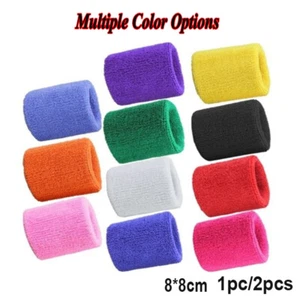 Sports Wrist Sweat Bands Wristbands Unisex Fitness Sweatbands Gym Tennis 8*8CM - Picture 1 of 23