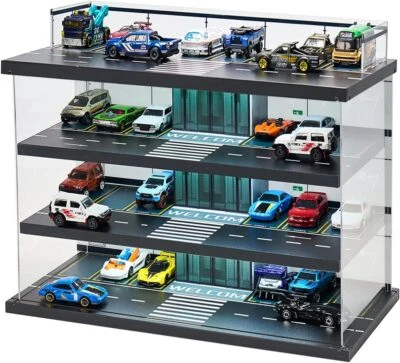 Car Display Case 4 Tier Acrylic LED Light 1/18 Model 1/24 Diecast 1/64 Cabinet - Image 1 of 4