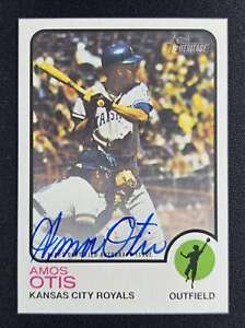 Amos Otis 2022 Topps Heritage Real One On-Card AUTO ROYALS