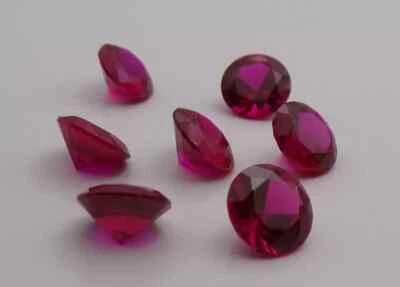 Lab Created Ruby 5 MM Round for Perfect Stone for making Jewellery - Image 1 of 4