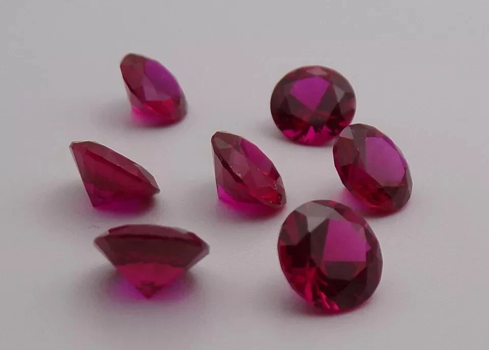 Lab Created Ruby 5 MM Round for Perfect Stone for making Jewellery - Image 1 of 4