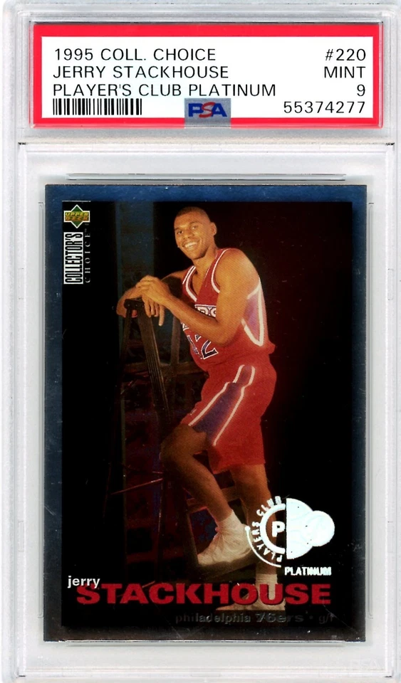 1995 Choice PLAYER'S CLUB PLATINUM Rookie JERRY STACKHOUSE # 220 PSA 9 Low Pop ! - Image 1 of 1