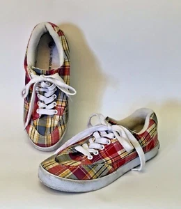 Sneakers WOMEN'S US POLO ASSN Size 10M PLAID Low RIDERS - Picture 1 of 7
