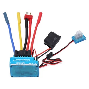 60A Brushless ESC For 1/10 RC Model Car Boat Waterproof 2‑3S Lipo BEC 5.8V/ - Picture 1 of 22