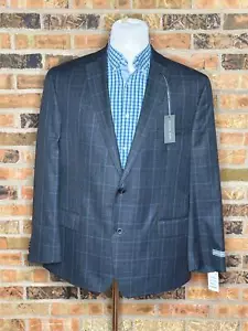 $295 48R Michael Kors Kelson Plaid Charcoal Blue Sport Coat Blazer MA5 - Picture 1 of 10