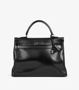 Hermès Black Box Calf Leather SO Black Kelly 35cm Retourne - Picture 1 of 11
