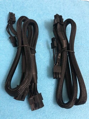 2 pcs  8 PIN TO 6+2 PIN PCIE POWER cable for Corsair TXM,RMI,HX,CXM,AXI SERIES - Image 1 of 3
