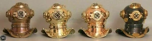 Juego de 4 PIEZAS Cobre y Latón Marino Marítimo Marina Mini Buceo Casco Decoración - Imagen 1 de 1