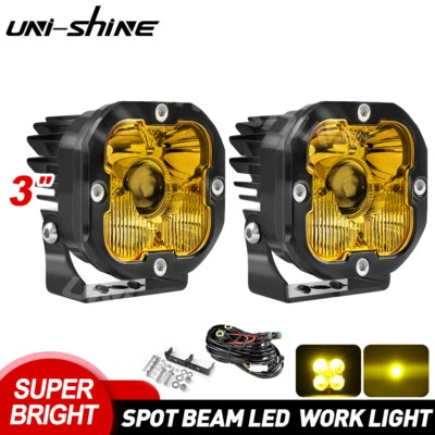 2x LED Work Light Bar Spot Laser Driving Fog Pods Yellow Boat Offroad 4WD 3inch - Image 1 of 4