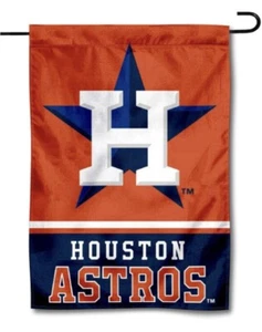 Houston Astros Double Sided Garden Lawn Flag 12” x 18” MLB New In Package - Picture 1 of 5