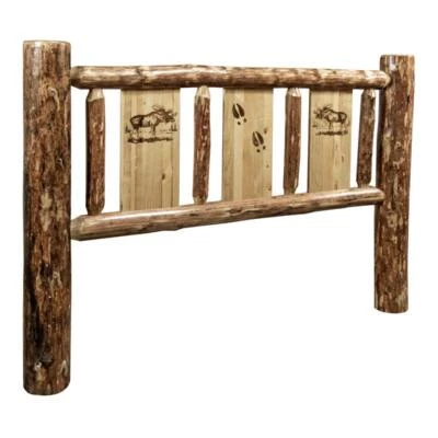 Montana Woodworks Glacier Country Moose Wood California King Headboard in Brown - Image 1 of 4