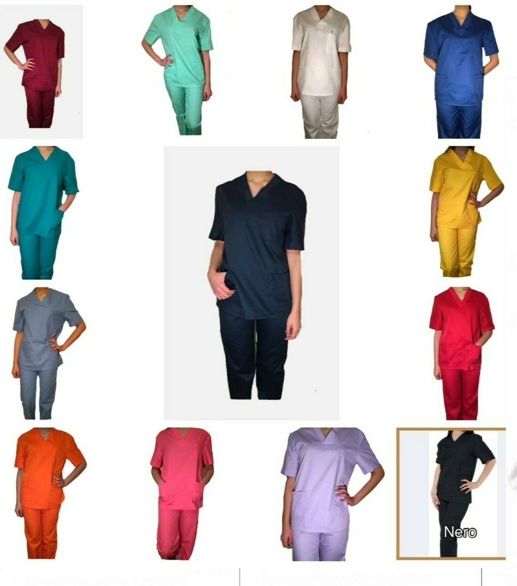 Divisa Sanitaria AIESI In Cotone 100% - Casacca E Pantaloni Unisex, Verde Ospedaliero