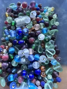 50g mixed lot multicoloured lampwork glass beads small to chunky (b1060) - Picture 1 of 2