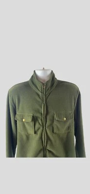 Chaqueta deportiva Izod para hombre verde medio cremallera completa abrigo forro polar bolsillos a presión Foto 1 de 4