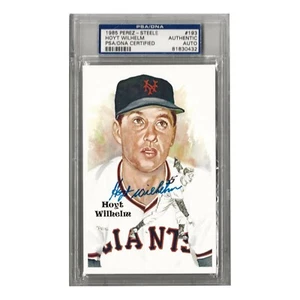 Hoyt Wilhelm Signed 1985 Perez Steele #193 Post Card PSA COA NY Giants - Picture 1 of 2