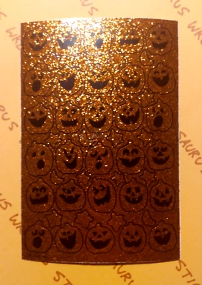 Hoja de pegatinas vintage de calabaza con brillo de Halloween American Greetings Foto 1 de 3