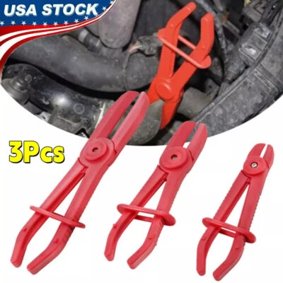 3 Pieces Hose Clamp Kit Line Pipe Pliers Set Flexible Pinch Off Brake Fuel Water - Image 1 of 4