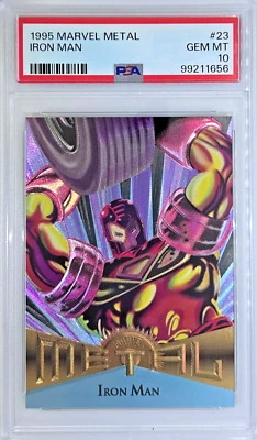 1995 Fleer Marvel Metal #23 Iron Man PSA 10 GEM-MT - Image 1 of 2