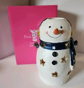 Pink Zebra Simmering Lights Snowboy Accent Shade Snowman Christmas - Picture 1 of 12
