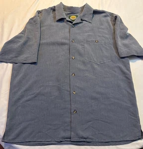 Vintage Cabelas Button Up Short Sleeve Fish Knit All Over Size L  - Picture 1 of 6